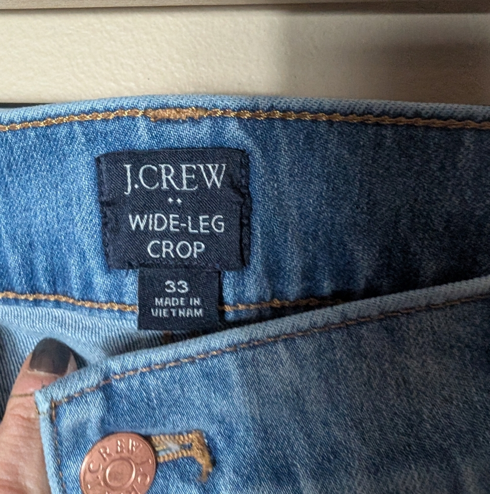 J Crew Wide Leg cropped jeans Size 33 - Picture 3 of 5